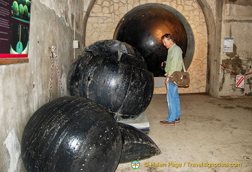 Huge balls used to clean the sewer tunnels